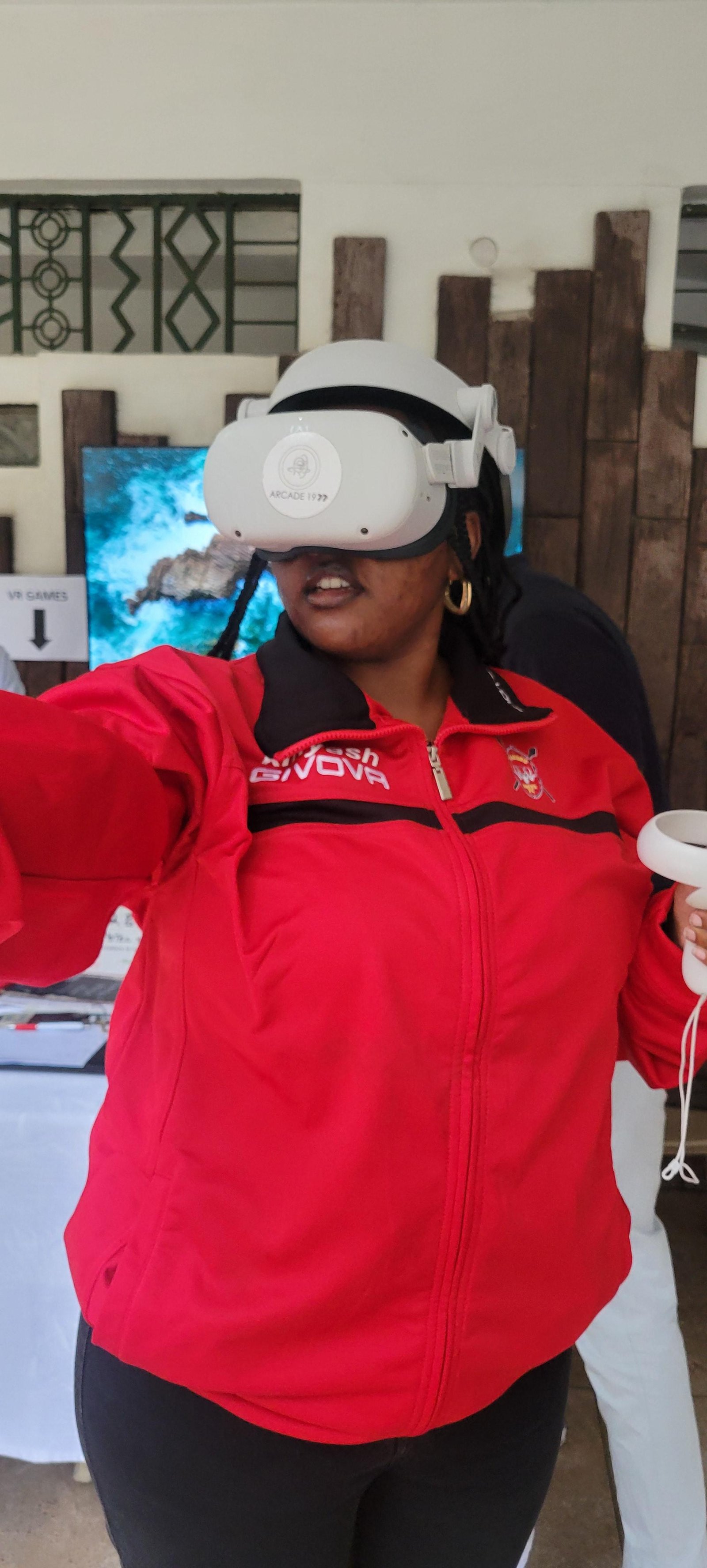 Adult Exploring Mau Mau History in Virtual Reality